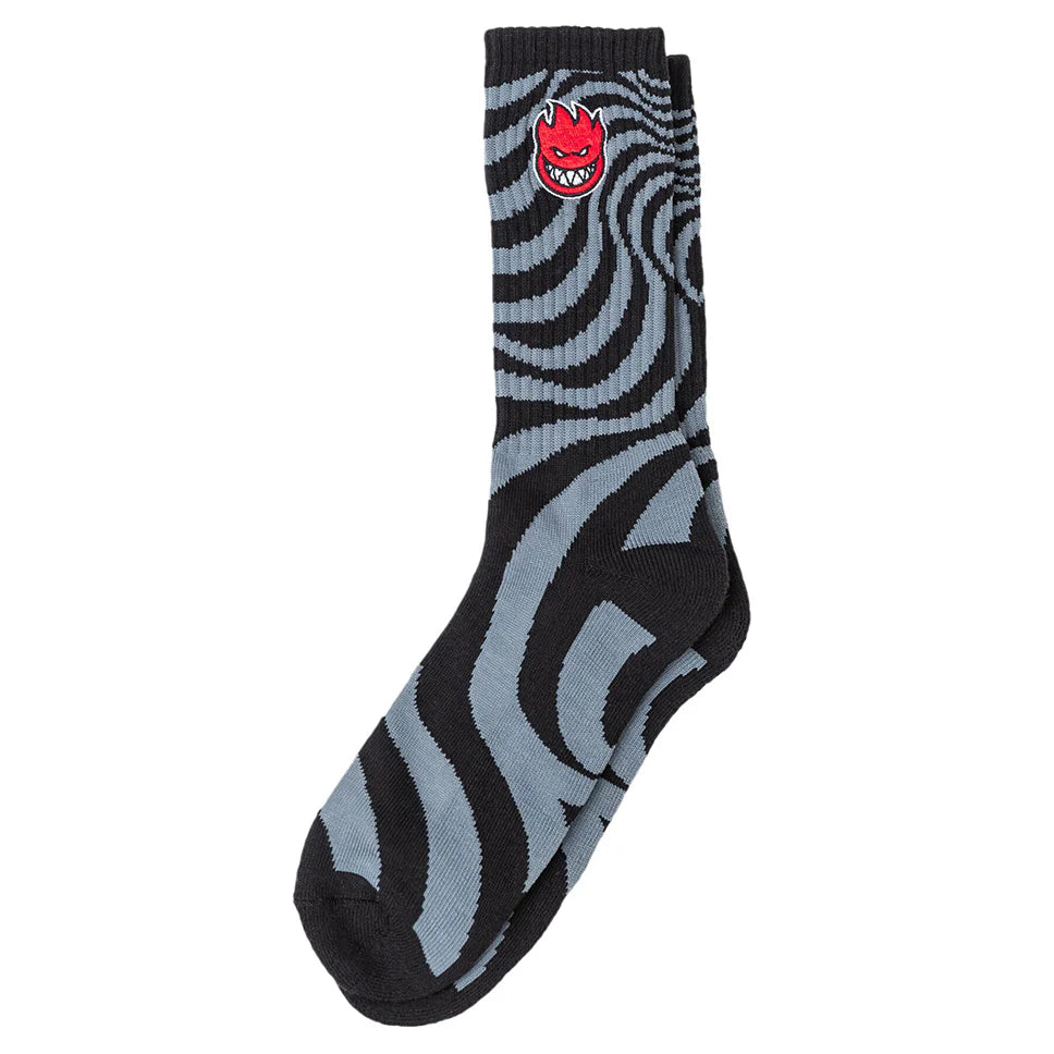 Spitfire Bighead Fill Emb Swirl Socks blk/charcoal